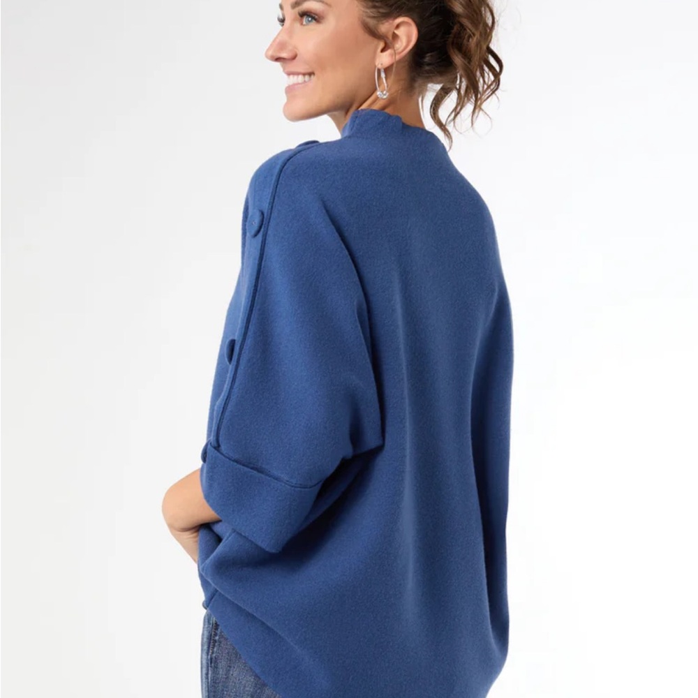 Coco + Carmen Elegant Blue Cowl Sweater